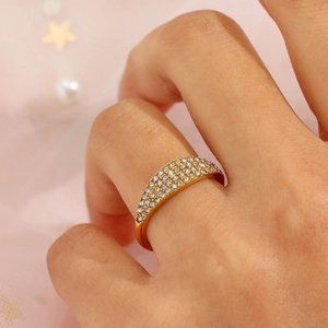 18k Gold Plated Cubic Zirconia Stones Ring